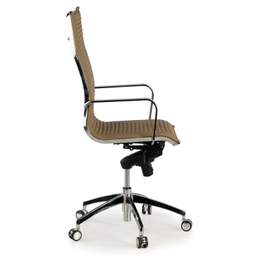 sedia da ufficio marrone caffe struttura cromata ecopelle ecopelle braccioli fissi 4