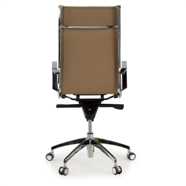 sedia da ufficio marrone caffe struttura cromata ecopelle ecopelle braccioli fissi 6