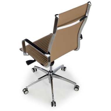 sedia da ufficio marrone caffe struttura cromata ecopelle ecopelle braccioli fissi 7