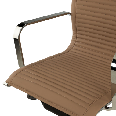 sedia da ufficio marrone caffe struttura cromata ecopelle ecopelle braccioli fissi 8