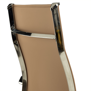 sedia da ufficio marrone caffe struttura cromata ecopelle ecopelle braccioli fissi 9