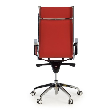 sedia da ufficio rosso struttura cromata ecopelle ecopelle braccioli fissi 6