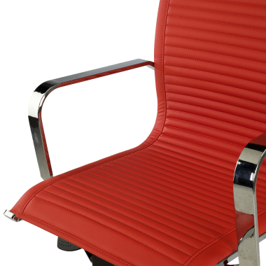sedia da ufficio rosso struttura cromata ecopelle ecopelle braccioli fissi 8