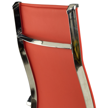 sedia da ufficio rosso struttura cromata ecopelle ecopelle braccioli fissi 9