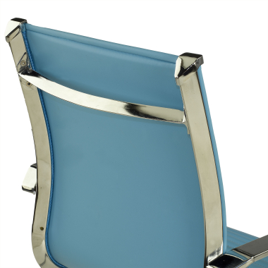 sedia da conferenza azzurro celeste struttura cromata ecopelle ecopelle braccioli fissi 9