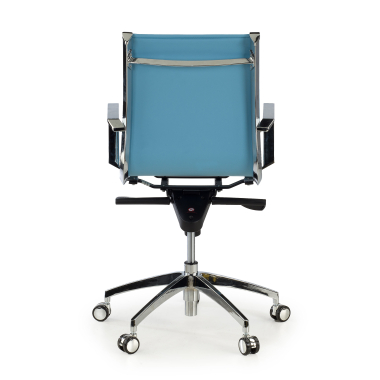 poltrona da ufficio azzurro celeste struttura cromata ecopelle ecopelle braccioli fissi 6