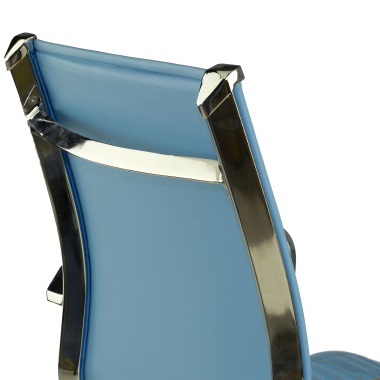 poltrona da ufficio azzurro celeste struttura cromata ecopelle ecopelle braccioli fissi 9