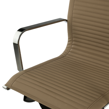 poltrona da ufficio marrone caffe struttura cromata ecopelle ecopelle braccioli fissi 8