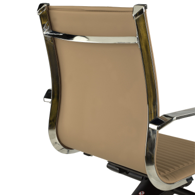 poltrona da ufficio marrone caffe struttura cromata ecopelle ecopelle braccioli fissi 9