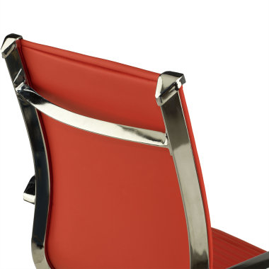 poltrona da ufficio rosso struttura cromata ecopelle ecopelle braccioli fissi 9