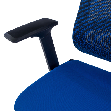 sedia ergonomica blu struttura nera rete transpirante braccioli regolabili 3d supporto lombare poggiatesta 8