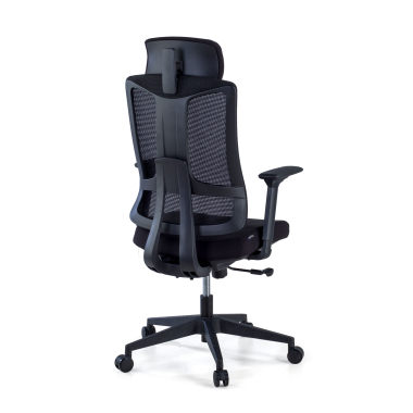 sedia ergonomica nero struttura nera rete transpirante braccioli regolabili 3d supporto lombare poggiatesta 5