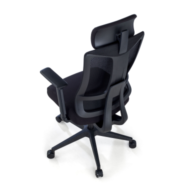 sedia ergonomica nero struttura nera rete transpirante braccioli regolabili 3d supporto lombare poggiatesta 7