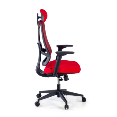 sedia ergonomica rosso struttura nera rete transpirante braccioli regolabili 3d supporto lombare poggiatesta 4