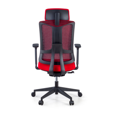 sedia ergonomica rosso struttura nera rete transpirante braccioli regolabili 3d supporto lombare poggiatesta 6