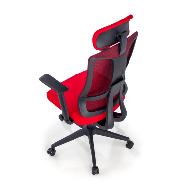sedia ergonomica rosso struttura nera rete transpirante braccioli regolabili 3d supporto lombare poggiatesta 7