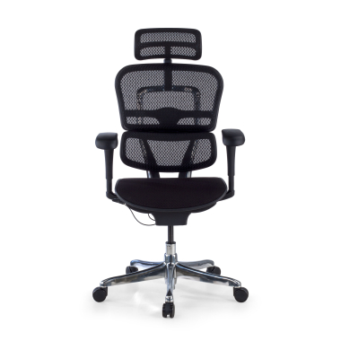 sedia ergonomica nero struttura nera sedile imbottito tessuto braccioli mobili poggiatesta 3