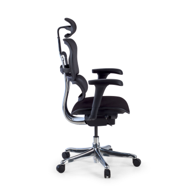 sedia ergonomica nero struttura nera sedile imbottito tessuto braccioli mobili poggiatesta 4