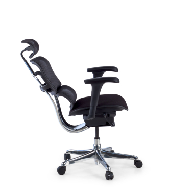 sedia ergonomica nero struttura nera sedile imbottito tessuto braccioli mobili poggiatesta 7