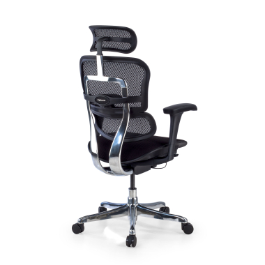 sedia ergonomica nero struttura nera sedile imbottito tessuto braccioli mobili poggiatesta 9
