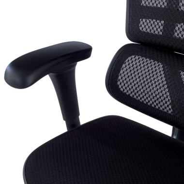 sedia ergonomica nero struttura nera sedile imbottito tessuto braccioli mobili poggiatesta 8