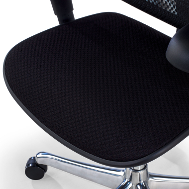 sedia ergonomica nero struttura nera sedile imbottito tessuto braccioli mobili poggiatesta 5