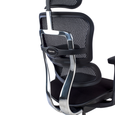 sedia ergonomica nero struttura nera sedile imbottito tessuto braccioli mobili poggiatesta 6