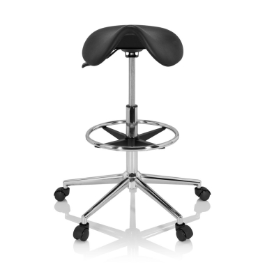 sgabello da lavoro e da laboratorio nero ergonomica di plastica senza braccioli 3