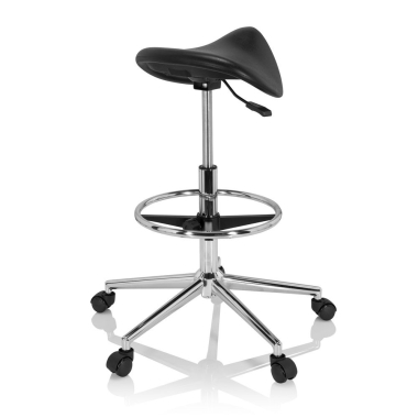 sgabello da lavoro e da laboratorio nero ergonomica di plastica senza braccioli 5