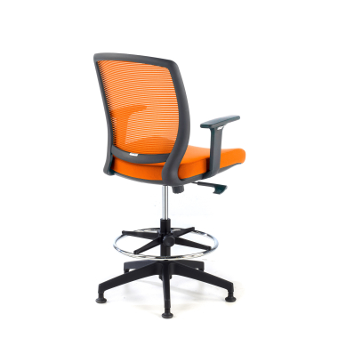 sgabello ergonomico arancione sgabello rete transpirante braccioli regolabili 1d 5