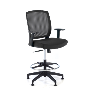 sgabello ergonomico nero sgabello rete transpirante braccioli regolabili 1d 1