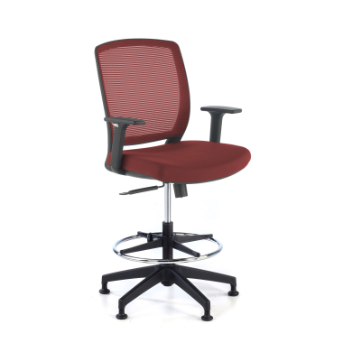 sgabello ergonomico rosso sgabello rete transpirante braccioli regolabili 1d 1