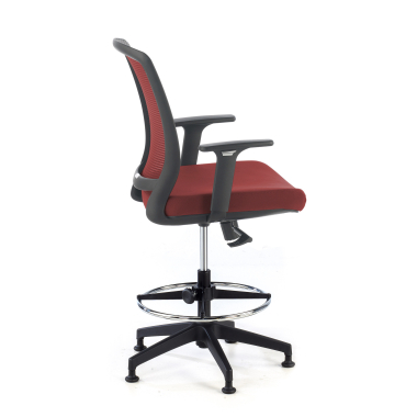 sgabello ergonomico rosso sgabello rete transpirante braccioli regolabili 1d 4