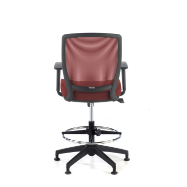 sgabello ergonomico rosso sgabello rete transpirante braccioli regolabili 1d 6