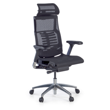 sedia ergonomica nero struttura nera rete transpirante braccioli regolabili 5d supporto lombare poggiatesta 1