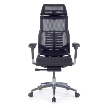 sedia ergonomica nero struttura nera rete transpirante braccioli regolabili 5d supporto lombare poggiatesta 3