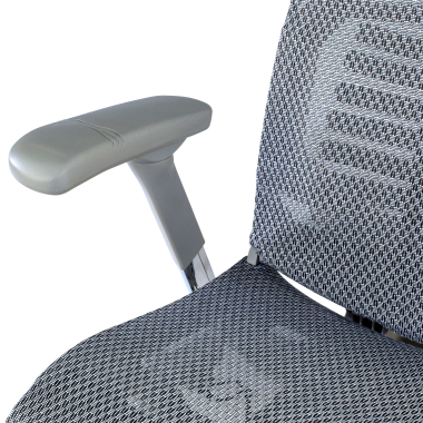 sedia ergonomica grigio struttura bianca rete transpirante braccioli regolabili 5d supporto lombare poggiatesta 9