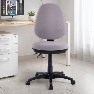 sedia da ufficio grigio senza bracci tessuto senza braccioli 2