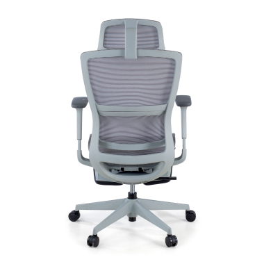 sedia ergonomica grigio con poggiapiedi rete transpirante braccioli regolabili 3d doppio supporto lombare poggiatesta poggiapiedi estensibile 7