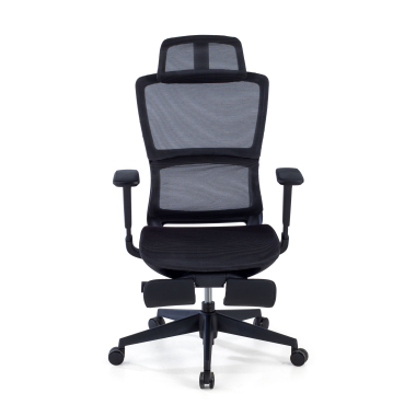 sedia ergonomica nero con poggiapiedi rete transpirante braccioli regolabili 3d doppio supporto lombare poggiatesta poggiapiedi estensibile 3