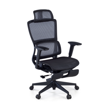 sedia ergonomica nero con poggiapiedi rete transpirante braccioli regolabili 3d doppio supporto lombare poggiatesta poggiapiedi estensibile 1