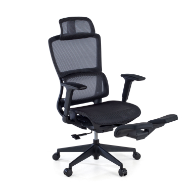 sedia ergonomica nero con poggiapiedi rete transpirante braccioli regolabili 3d doppio supporto lombare poggiatesta poggiapiedi estensibile 4