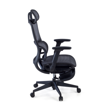 sedia ergonomica nero con poggiapiedi rete transpirante braccioli regolabili 3d doppio supporto lombare poggiatesta poggiapiedi estensibile 5