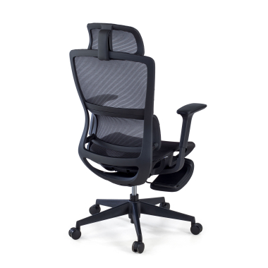 sedia ergonomica nero con poggiapiedi rete transpirante braccioli regolabili 3d doppio supporto lombare poggiatesta poggiapiedi estensibile 7