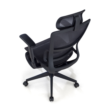 sedia ergonomica nero con poggiapiedi rete transpirante braccioli regolabili 3d doppio supporto lombare poggiatesta poggiapiedi estensibile 9