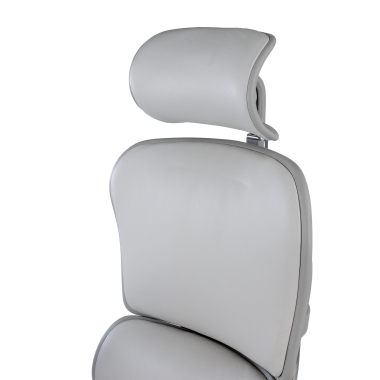 poltrona da ufficio bianco grigio struttura nera pelle naturale vera pelle braccioli regolabili 5d poggiatesta 10