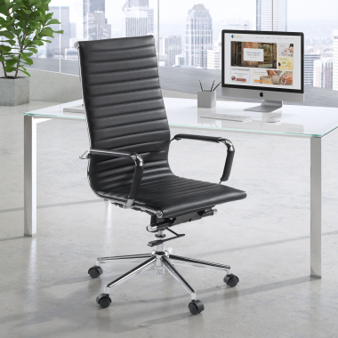 Sedia ufficio design Stilo, Struttura cromata, schienale alto 210702 - (Outlet)