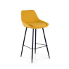 Sgabello Imbottito Giselle, Ergonomico e Struttura Nera 210938 - (Outlet)
