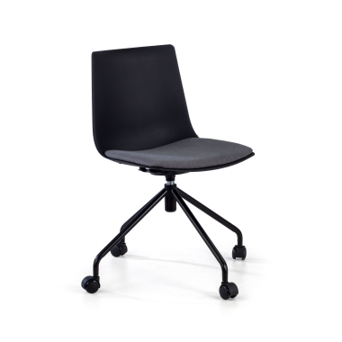sedia girevole antracite melody di plastica senza braccioli 1