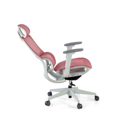 sedia ergonomica bianco rosso struttura bianca rete transpirante braccioli regolabili 3d doppio supporto lombare poggiatesta 8